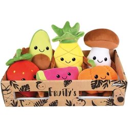 JEMINI Fruity s box di 6 morbidi peluche frutta e verdura +/- 17 cm