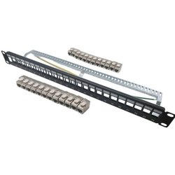 24-Port-Patchpanel + 24 RJ45 Cat.6a Keystone-Buchsen - LINEAR - KIT502
