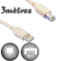 USB 2.0 A male / Type B male 3m kabel