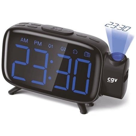 Radiowecker mit Zeitprojektion  CGV  CR-P10  Doppelalarm  Große Ta