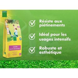 Semence de Gazon - BHS - Haute résistance 10KG - Usage Intensif