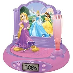 LEXIBOOK - PRINCESAS DE DISNEY - Radio reloj despertador para niños co