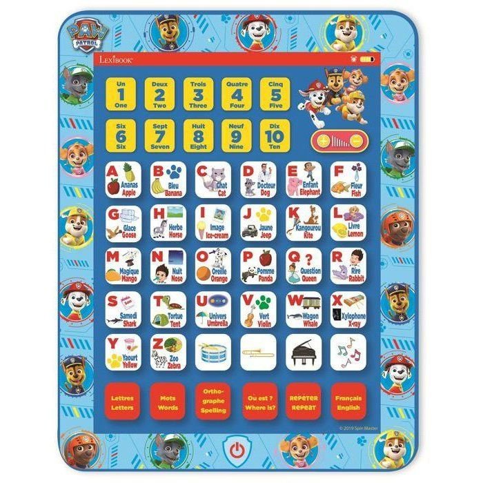Paw Patrol zweisprachiges Lerntablett (EN / FR)