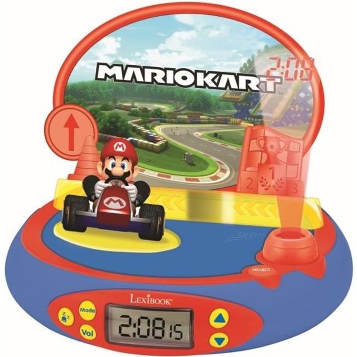MARIO KART - Réveil Projecteur avec Sons du jeu vidéo Nintendo - LEXIB