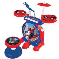SPIDER-MAN Komplettes elektronisches Lichttrommelset mit Tastatur, Bec