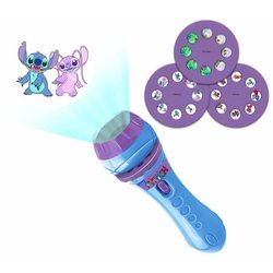 LEXIBOOK - Proyector de cuentos 2 en 1 y linterna Disney Stitch (3 dis