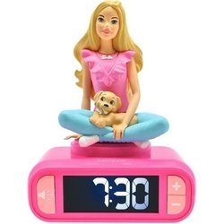 Réveil digital avec veilleuse lumineuse, Barbie en 3D, et effets sonor