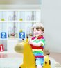 Aufblasbare springende Giraffe  Lexibook  45 cm hoch  inklusive man
