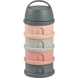 Beaba, caja de dosser, 4 compartimentos, Mineral Grey / Pink