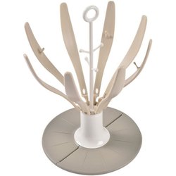 Egoutte-biberons pliable Flower - BEABA - Jusqu a 8 biberons - Argile