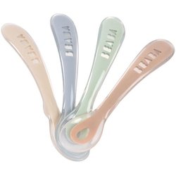 Set 4 cucchiai in silicone per la seconda età, grigio velluto/verde sa