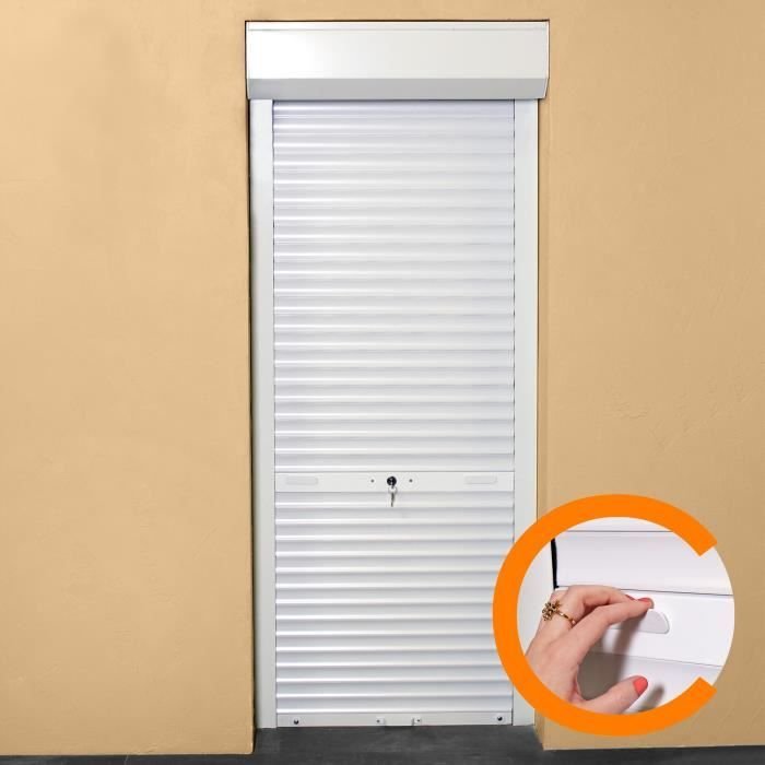 FRANCE-COMBI Rollladen manuell PVC mit Zug für Tür - L 100 x H 220 cm