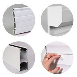 FRANCE-COMBI Rollladen manuell PVC mit Zug für Tür - L 100 x H 220 cm
