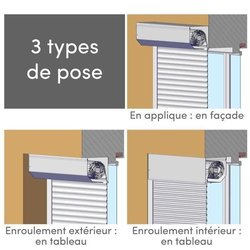 Persiana enrollable - PVC - Correa manual - L 100 x H 120 cm