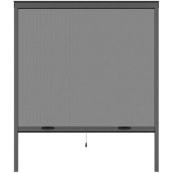 Raammuggennet L125 x H145 cm in antracietgrijs aluminium - In te korte