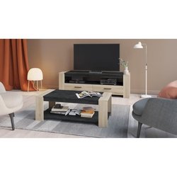 SHEFFIELD-Wohnzimmerset bestehend aus: Doppel-Couchtisch oben und unte