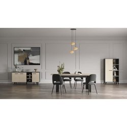 Ensemble séjour - Enfilade, Buffet haut, Table a manger extensible - K