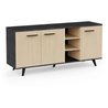 Wohnzimmerset - Sideboard, Hohes Sideboard, Ausziehtisch - KENT - Eich