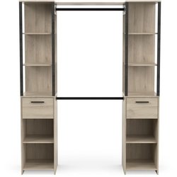 Ankleideset - GARY - Eiche Kronberg / Mattschwarz - 159,8 x 49,5 x 200
