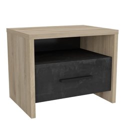 DEMEYERE Table de chevet 1 tiroir - Décor Chene Kronberg - L 49,6 x P 