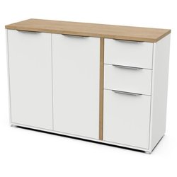 ACCESS Sideboard  3 Türen + 2 Schubladen  Hamilton-Eiche und weißes 