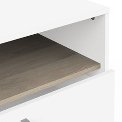 Kommode - WATSON - 6 Schubladen - Eiche Kronberg / Mattweiß - 162,7 x 