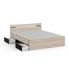 Doppelbett - DEMEYERE - MICHIGAN - 160 x 200 cm - Gebürstete Eiche und