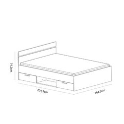 Doppelbett - DEMEYERE - MICHIGAN - 160 x 200 cm - Gebürstete Eiche und
