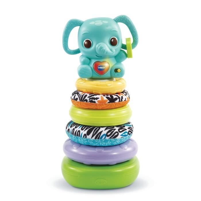 VTECH BABY - Nino, Baby Elephant Stacko 3 in 1 (plastica a base biolog