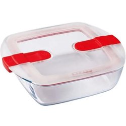 PYREX - COOK & HEAT - Caja cuadrada de vidrio con tapa 20 * 17 cm