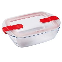 PYREX - COOK & HEAT - Caja rectangular de vidrio con tapa 23 * 15 cm