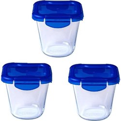 Set van 3 Pasta Box Opbergdozen - PYREX - Cook&Go - Glas - Lekvrij Dek