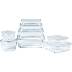 8er-Set Aufbewahrungsschalen - PYREX - Cook & Freeze - Glas - Rechteck
