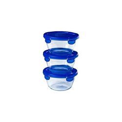 3er-Set Lunchboxen - PYREX - Cook & Go - Glas - Rund - Luftdichter Dec