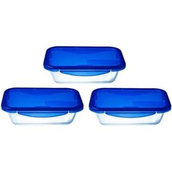 Set van 3 lunchboxen - PYREX - Cook & Go - Glas - Rechthoekig - Luchtd