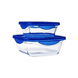 Lot de 2 boîtes de conservation carrées - PYREX - COOK & GO - Hermétiq