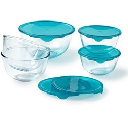 Set di 5 ciotole con coperchio - PYREX - 2x 0,5L + 1x 1L + 2x 2L
