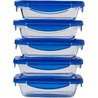 Lot de 5 Lunch Box - PYREX - Cook & Go - Verre - Rectangulaire - Couve