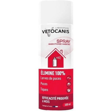 VETOCANIS Anti-flea and anti-mite spray for the home - 500 ml - For ca