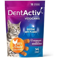 DentActiv - 10 Sticks - VETOCANIS - Mundhygiene für Katzen mit Huhn
