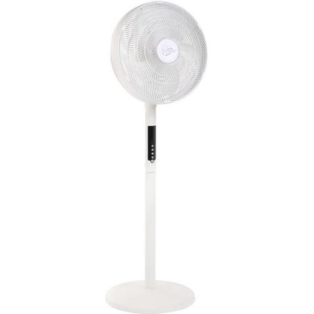 AIR-LIGHT RING - White pedestal fan & air mixer Ø40cm 70W with LED lig