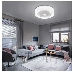 Luft - Lichtkrone - weißer Deckenventilator Ø40 cm 95W mit LED -Beleuc