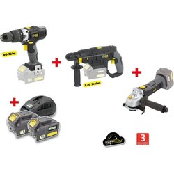 X-FIT PACK  BIG WORK  3 macchine 18V + 2 batterie 18V 3.0Ah: Trapano /