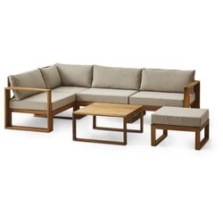 Salon de jardin d angle modulable LEVATA OTTOMAN - Bois d acacia FSC -