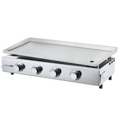 Gas plancha - 4 lights - Brasilia - All stainless steel - Cooking surf