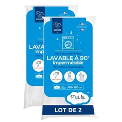 Juego de 2 Protectores de colchón para bebé - 60x120 cm - Protector de