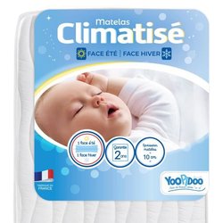 Yoopidoo - Matelas Bébé Climatisé - 60x120 cm - 1 face Été fraîche / 1