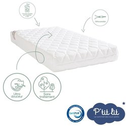 Bamboo Baby Mattress - 70x140x10 cm - Soft Viscose - Removable Cover -