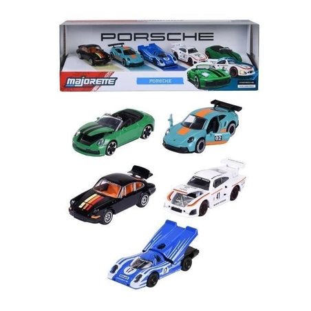 MAJORETTE - Majo Porsche Confezione regalo da 5 pezzi - dai 3 anni