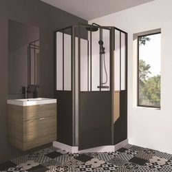 Kabinett 100x100x220 Schwarzer indutrianer Stil